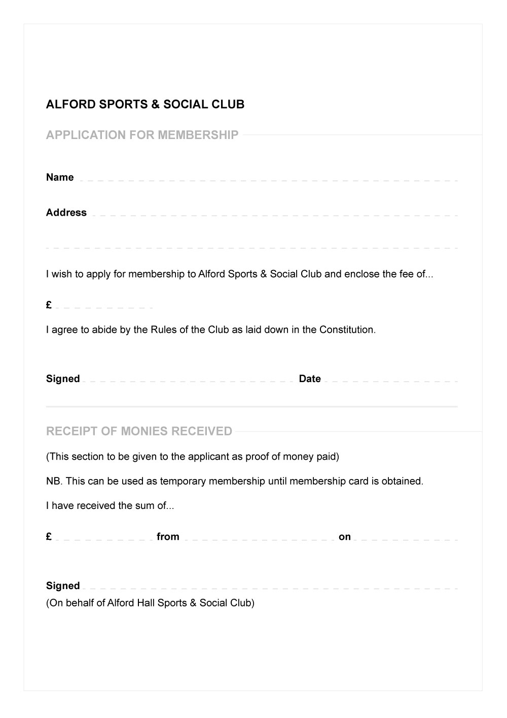 Membership Application